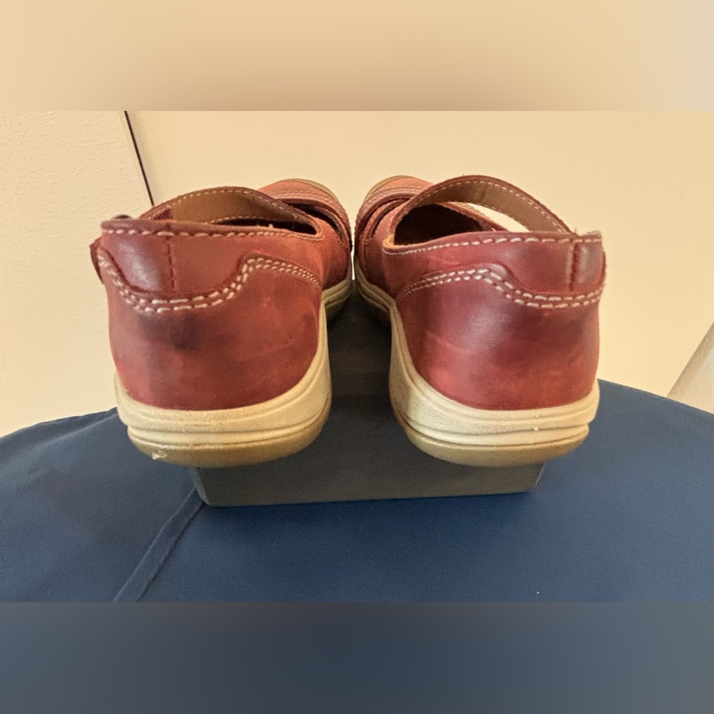 KEEN Presidio II Leather Light Brown Double Cross Strap Shoes Size 7W - Picture 7 of 10